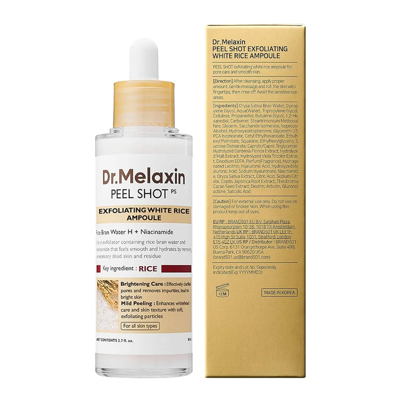Dr. Melaxin Peel Shot Exfoliant White Rice Ampoule