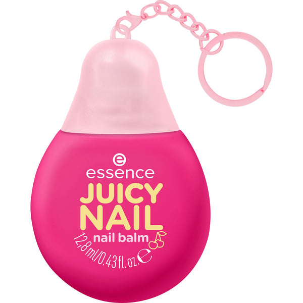 Essence Juicy NAIL Nail Balm 02, hydraterende nagelbalsem met kersengeur en sleutelhanger.