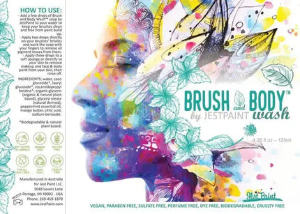 Fusion Body Art Brush and Body Wash Face, Body and Brush Soap by Jest Paint