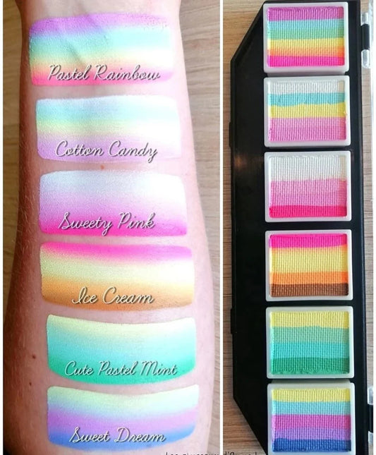 Fusion Body Art Face Painting Lodie Up Cute Pastel Rainbow Palette