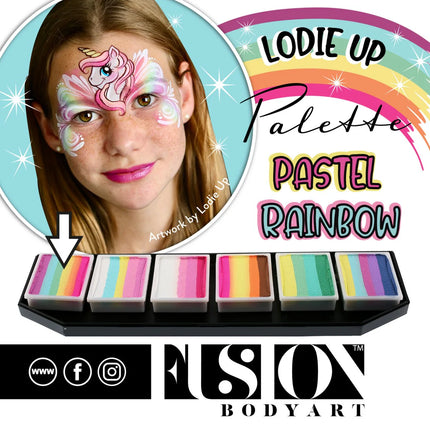 Fusion Body Art Face Painting Lodie Up Cute Pastel Rainbow Palette