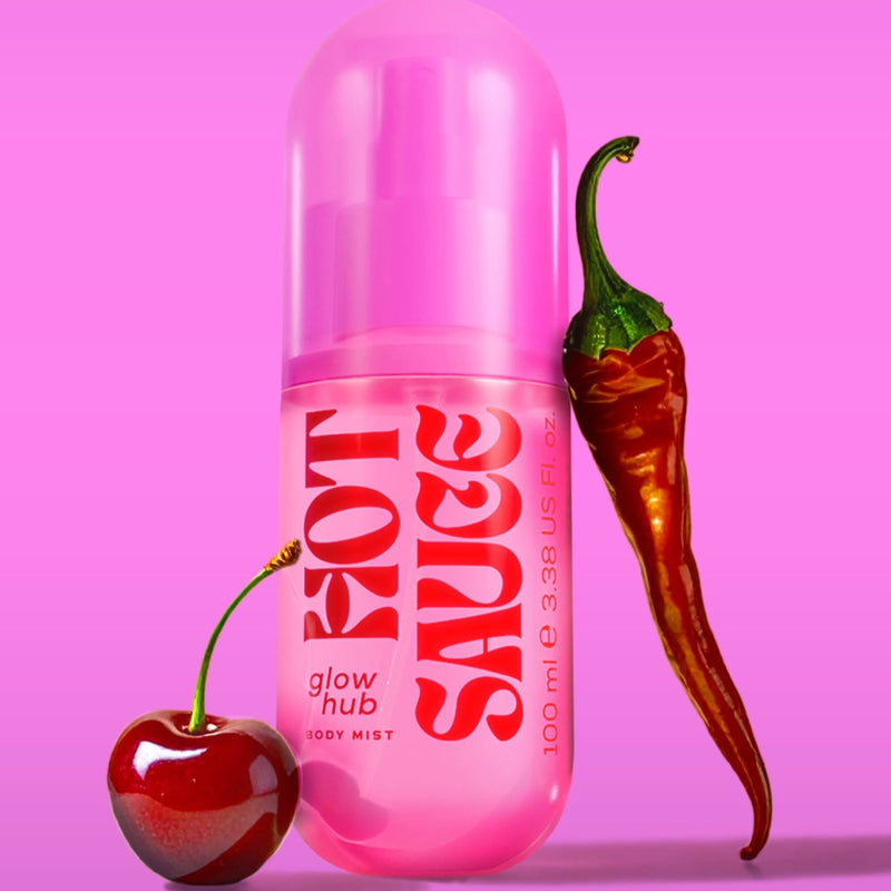 Glow Hub Body Mist Hot Sauce, body mist met kers en muskus geur voor haar en lichaam