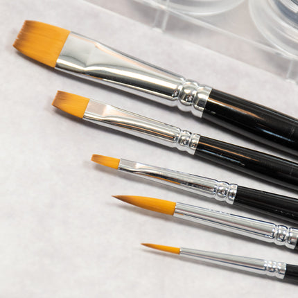 Grimas Face Paint Brush Set Round Flat