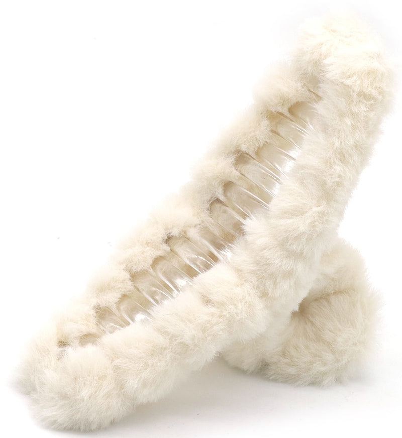 Hair Musthaves Hair Claw Fluffy 12.5cm Beige, fluffy haarklem, foto 2 van 2