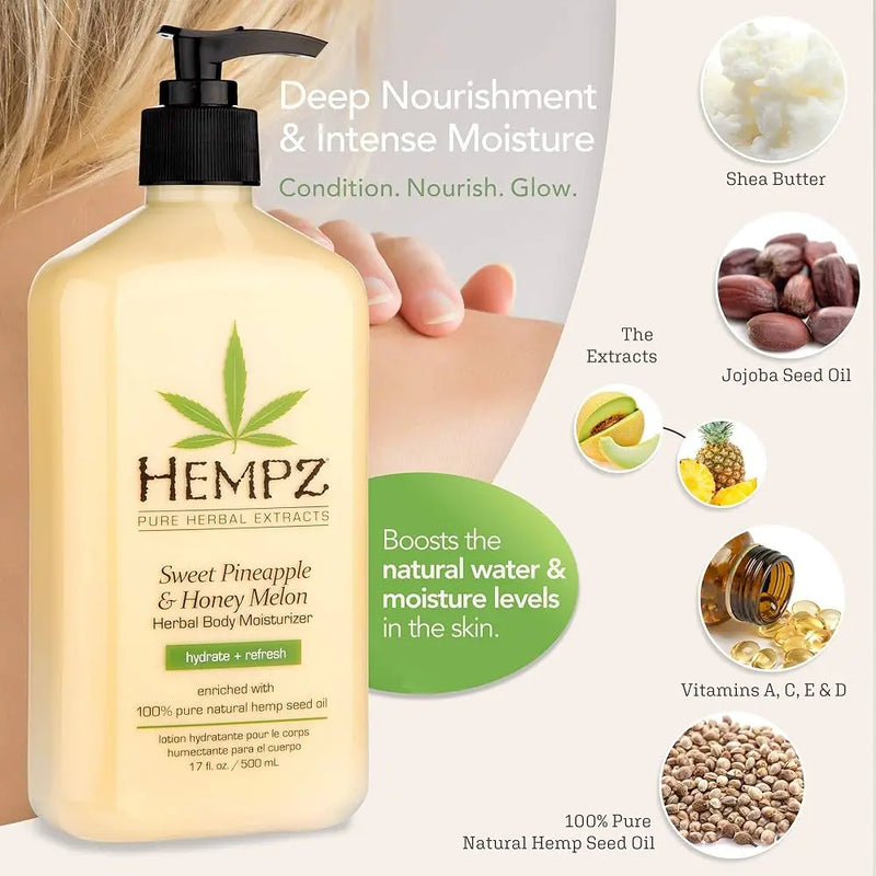 Hempz Sweet Pineapple & Honey Melon Herbal Body Moisturizer 500 ml.