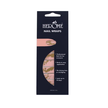 Herôme Nail Wraps Pink & Gold Marble