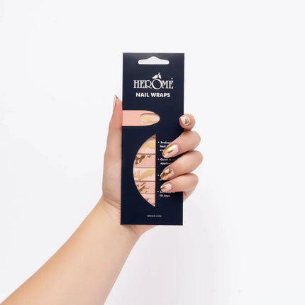 Herôme Nail Wraps Pink & Gold Marble