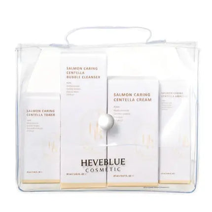 Heveblue Salmon Caring Centella Special Travel Kit Bag Set