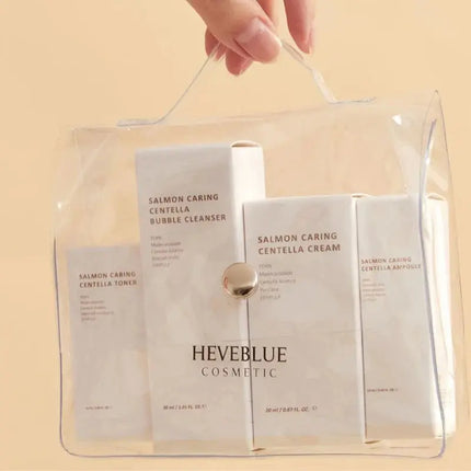 Heveblue Salmon Caring Centella Special Travel Kit Bag Set