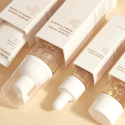 Heveblue Salmon Caring Centella Special Travel Kit Bag Set