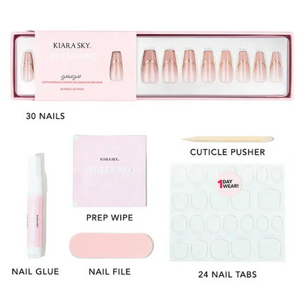 Kiara Sky xPress Pro Press-on Nails Gilded Gold