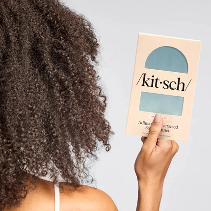 Kitsch Adjustable Oversized Satin Bonnet Haze Blue