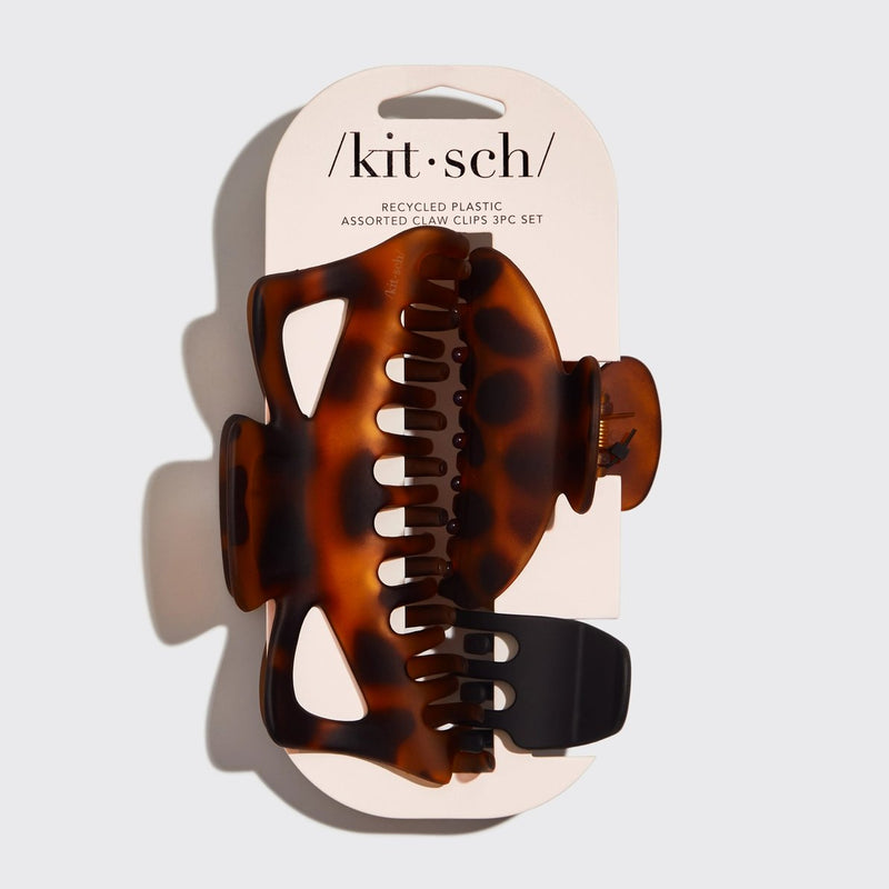Kitsch Assorted Claw Clips 3pc Jumbo, set van drie haarclips in diverse maten en vormen