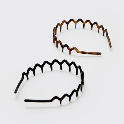 Kitsch Black & Tort Zig zag Headbands 2pc