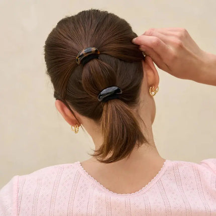 Kitsch Cloud Cuffs Black & Tort Small