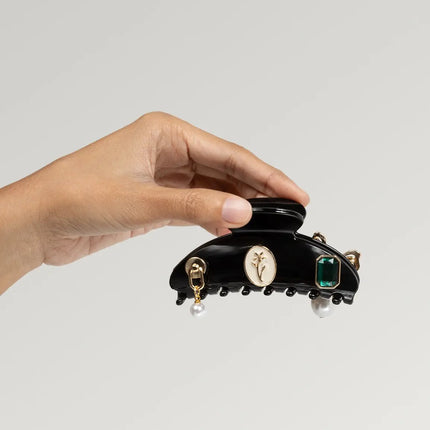 Kitsch KitschPop Charms & Curved Claw Clip Set Vintage Black