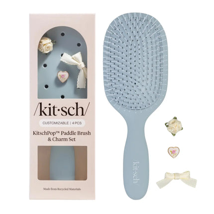 Kitsch KitschPop Paddle Brush & Charm Set Haze Blue