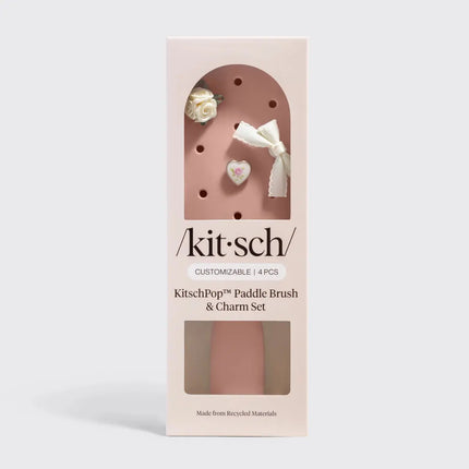 Kitsch KitschPop Paddle Brush & Charm Set Terracotta