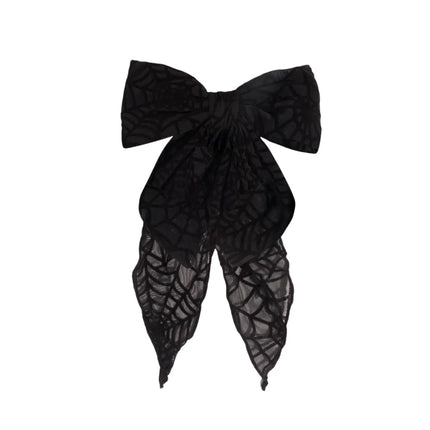 Kitsch Oversized Bow Hair Clip Spiderweb