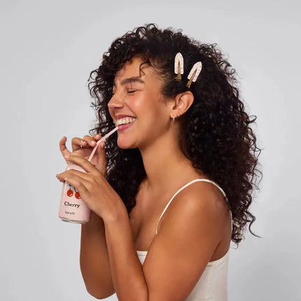 Kitsch Recycled Plastic Creaseless Clips 4pc Set Cherry Print