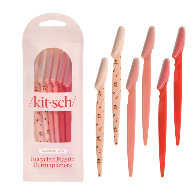 Kitsch Recycled Plastic Dermaplaners 6pc Set Assorted Cherry Blossom