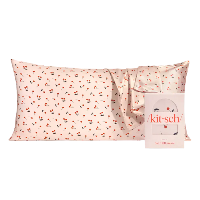 Kitsch Satin Pillowcase King Cherry Print