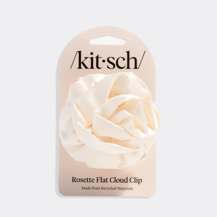 Kitsch Satin Rosette Flat Cloud Clip Cream
