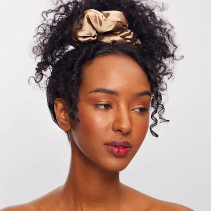 Kitsch Satin Sleep Pillow Scrunchies Charcoal/Gold