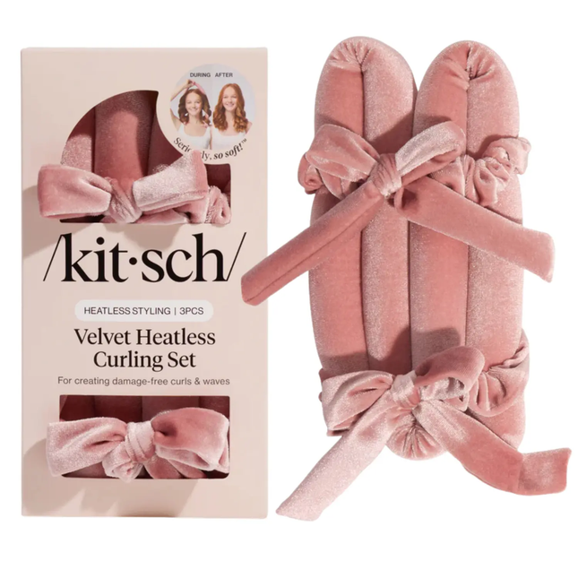 Kitsch Velvet Heatless Curling Set Terracotta