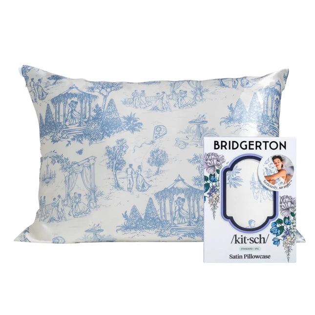 Kitsch x Bridgerton Satin Pillowcase Garden Toile