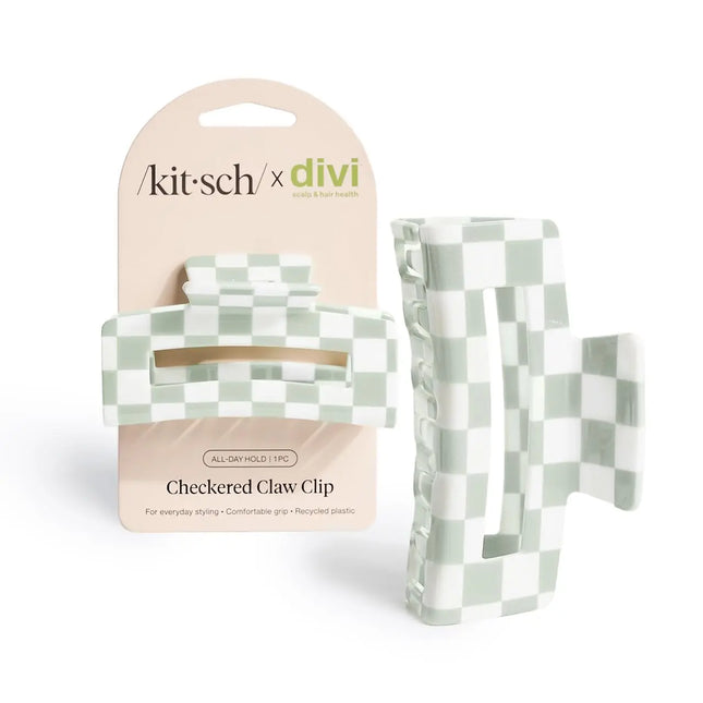 Kitsch x Divi Recycled Plastic Checkered Claw Clip