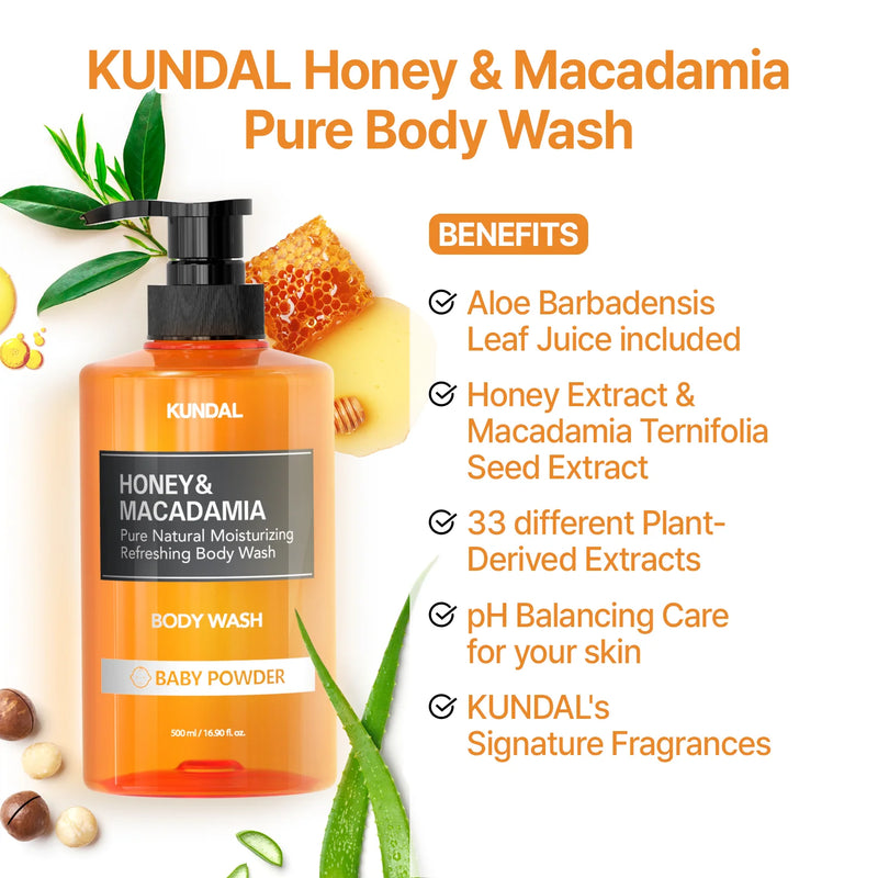 Kundal Honey & Macadamia Pure Body Wash White Musk