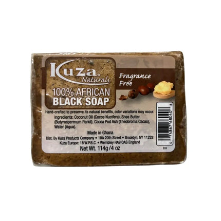 Kuza 100% African Black Soap Fragrance Free