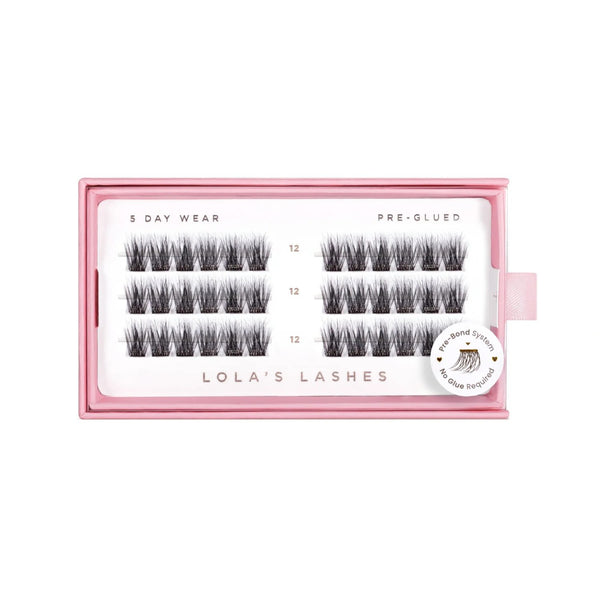 Lola's Lashes Pre-glued Lashes Soft Wisp 12mm, voorgelijmde wimperclusters