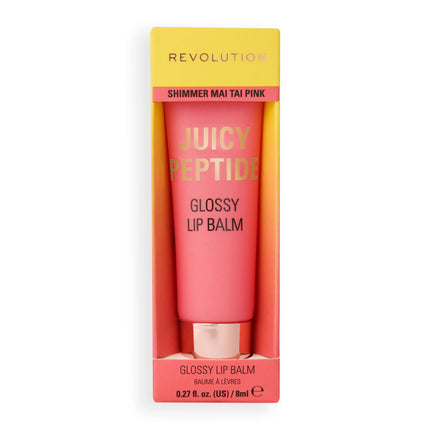 Makeup Revolution Juicy Peptide Lip Balm Shimmer Mai Tai Pink