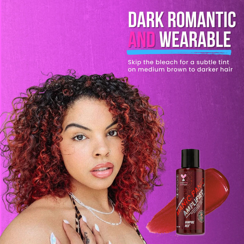 Manic Panic Amplified Cream Formula Vampire Red, dieprode semi-permanente haarverf, foto 4 van 5