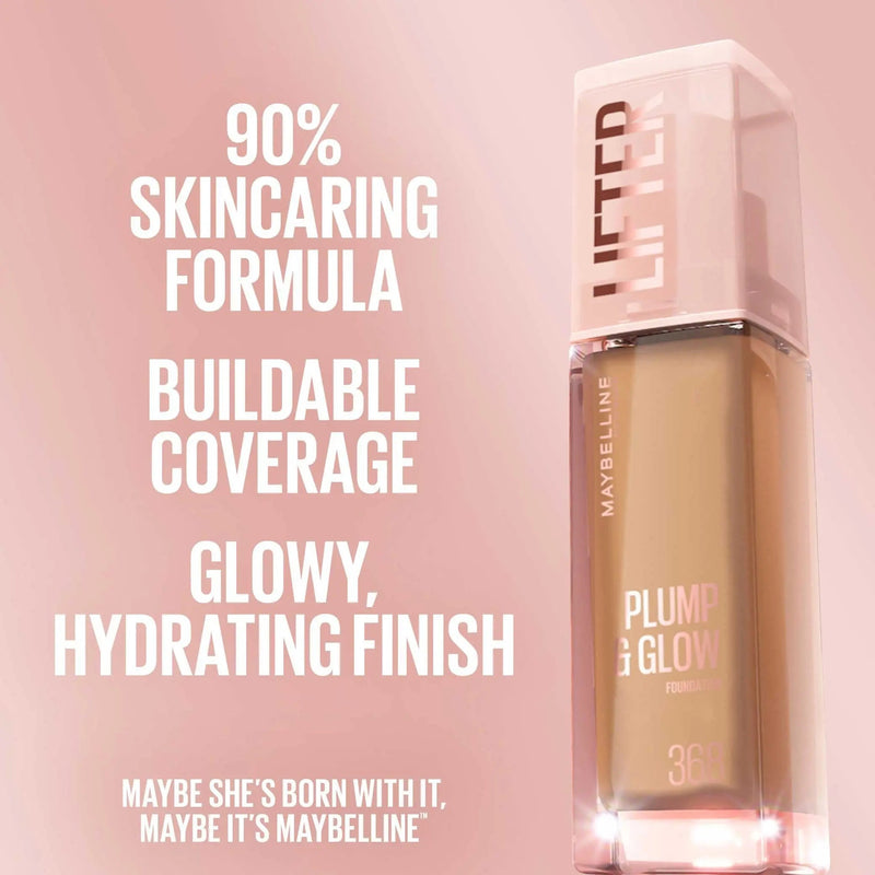 Maybelline Lifter Plump & Glow Foundation 110, huidverzorgende foundation met glow finish, foto 6 van 6