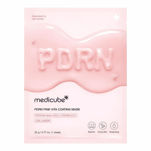 Medicube Pdrn Pink Vita Coating Mask, sheetmasker voor een stralende huid