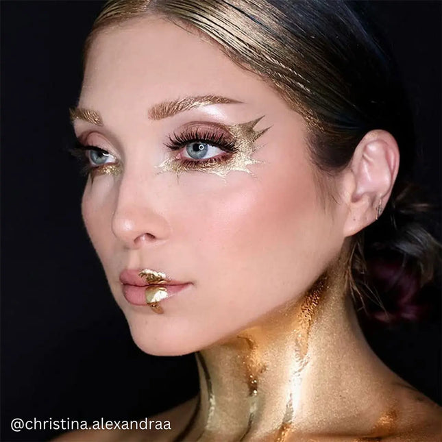 Mehron Makeup Metallic Powder Gold with Mixing Liquid