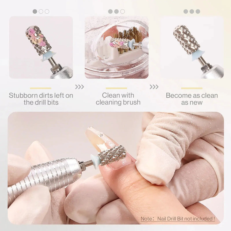 MelodySusie Nail Drill Bits Cleaner Box