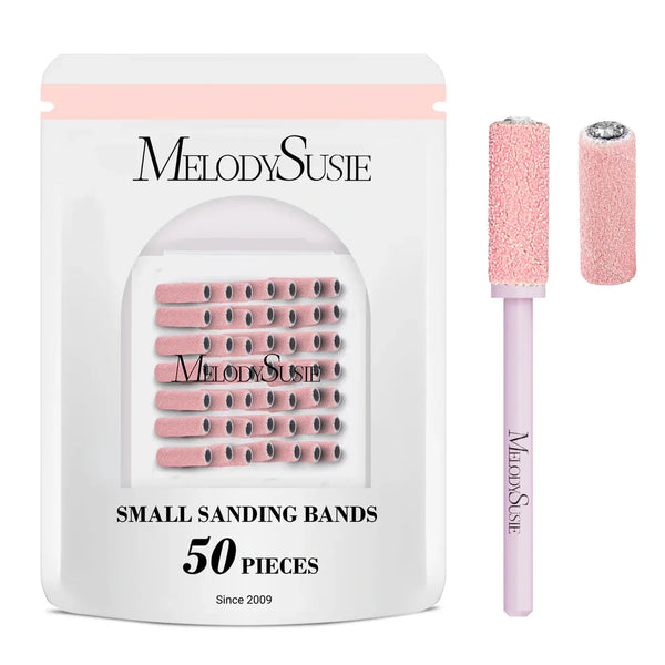 MelodySusie Nail Drill Bits Small Sanding Bands 240 Grit 50 Pcs