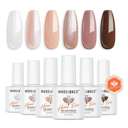 Modelones Gel Nail Polish Set Cocoa Cream