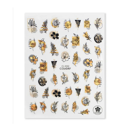 Modena Nails Nail Art Gold Glam Stickers 03