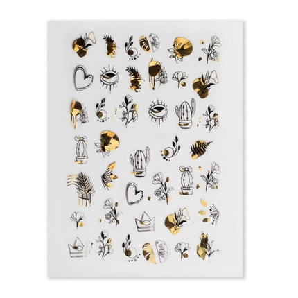 Modena Nails Nail Art Gold Glam Stickers 15