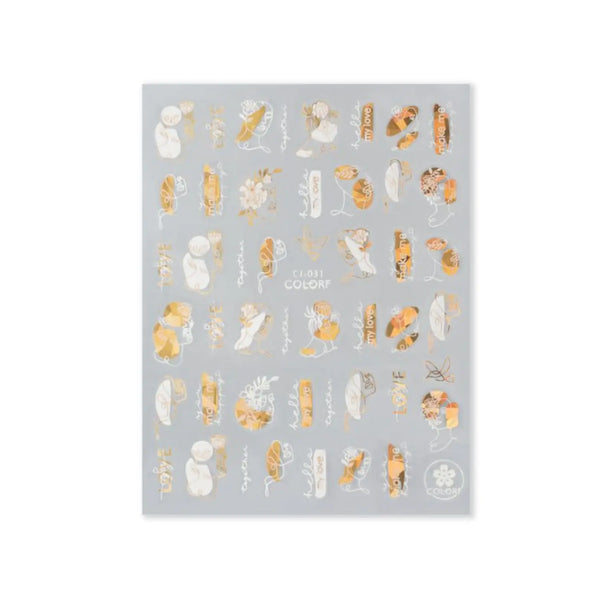 Modena Nails Nail Art Gold Glam Stickers 17