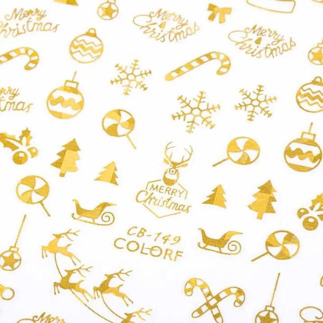 MollyLac Nail Stickers X-mas Gold