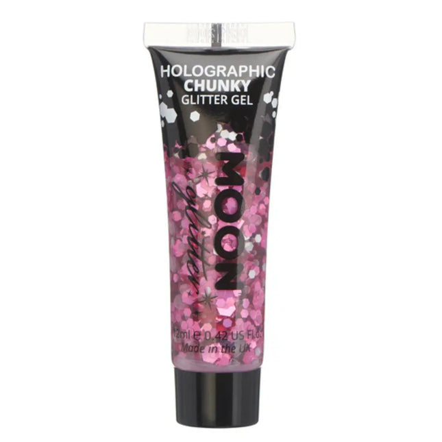 Moon Creations Holographic Chunky Glitter Gel Pink