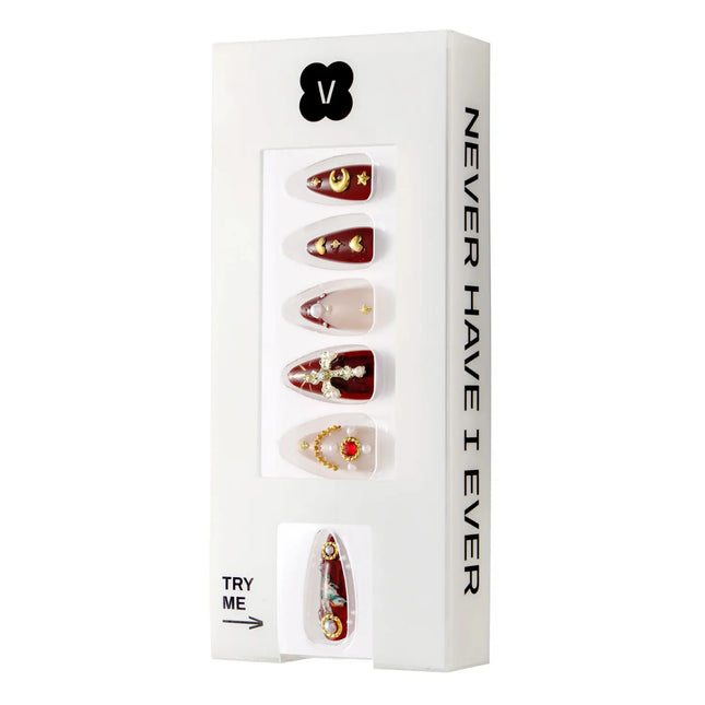 Never Have I Ever Press-On Nails Burgundy Cherub