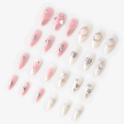 Never Have I Ever Press-On Nails Hearts of Pearls