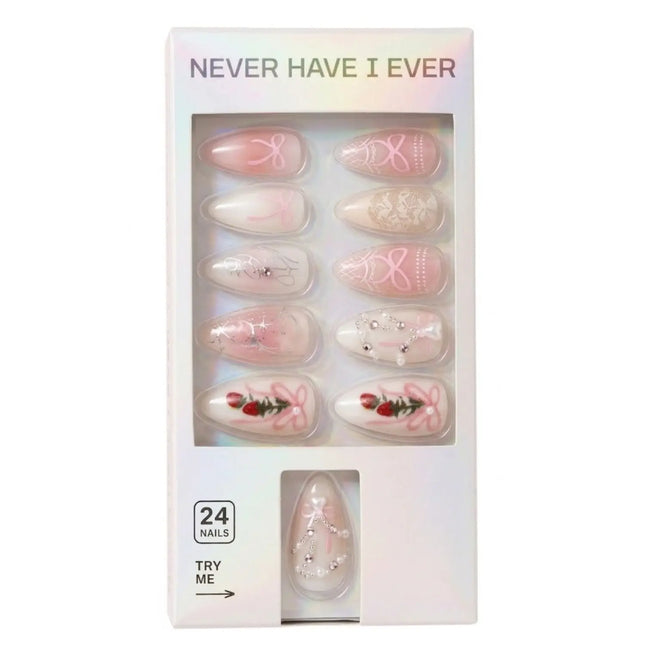 Never Have I Ever Press-On Nails Strawberries N Crème
